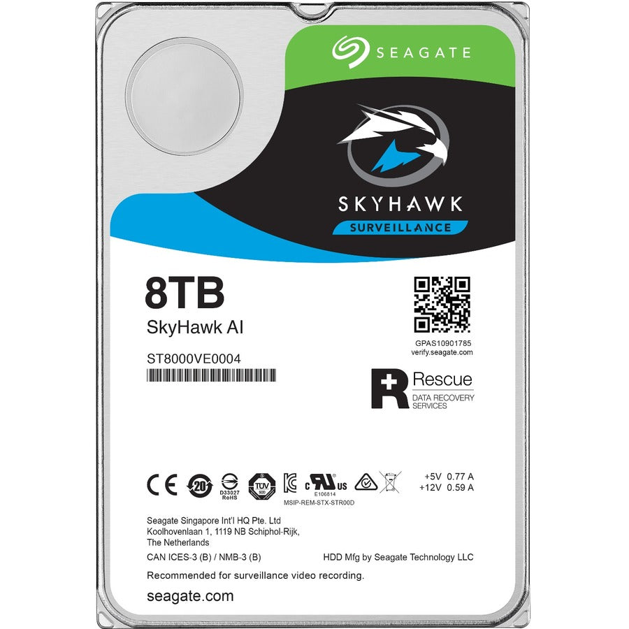 Seagate SkyHawk AI ST8000VE001 8 TB Hard Drive - 3.5" Internal - SATA (SATA/600) ST8000VE001