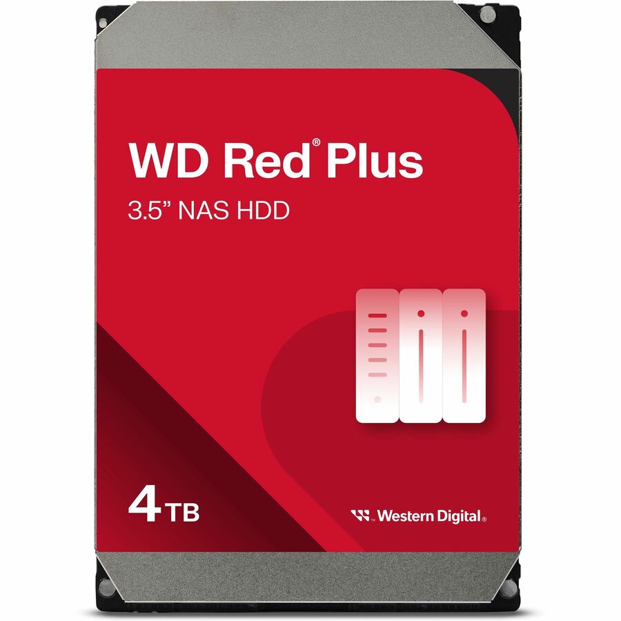 WD Red Plus WD40EFPX 4 TB Hard Drive - 3.5" Internal - SATA (SATA/600) - Conventional Magnetic Recording (CMR) Method WD40EFPX