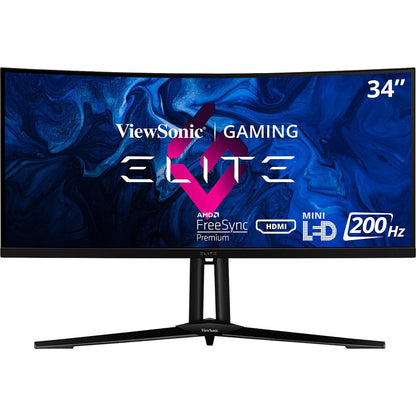 ViewSonic Gaming XG341C-2K 34" Class UWQHD Curved Screen LED Monitor - 21:9 - Black XG341C-2K