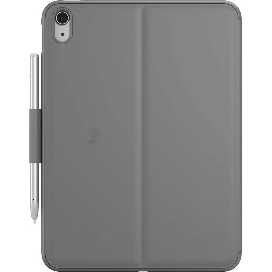 Logitech Slim Folio Carrying Case for 10.9" Apple, Logitech iPad (10th Generation) Tablet - Oxford Gray 920-011368