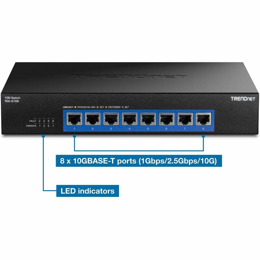 TRENDnet 8-Port 10G Switch TEG-S708