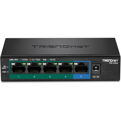 TRENDnet 5-Port Gigabit PoE+ Switch TPE-TG52