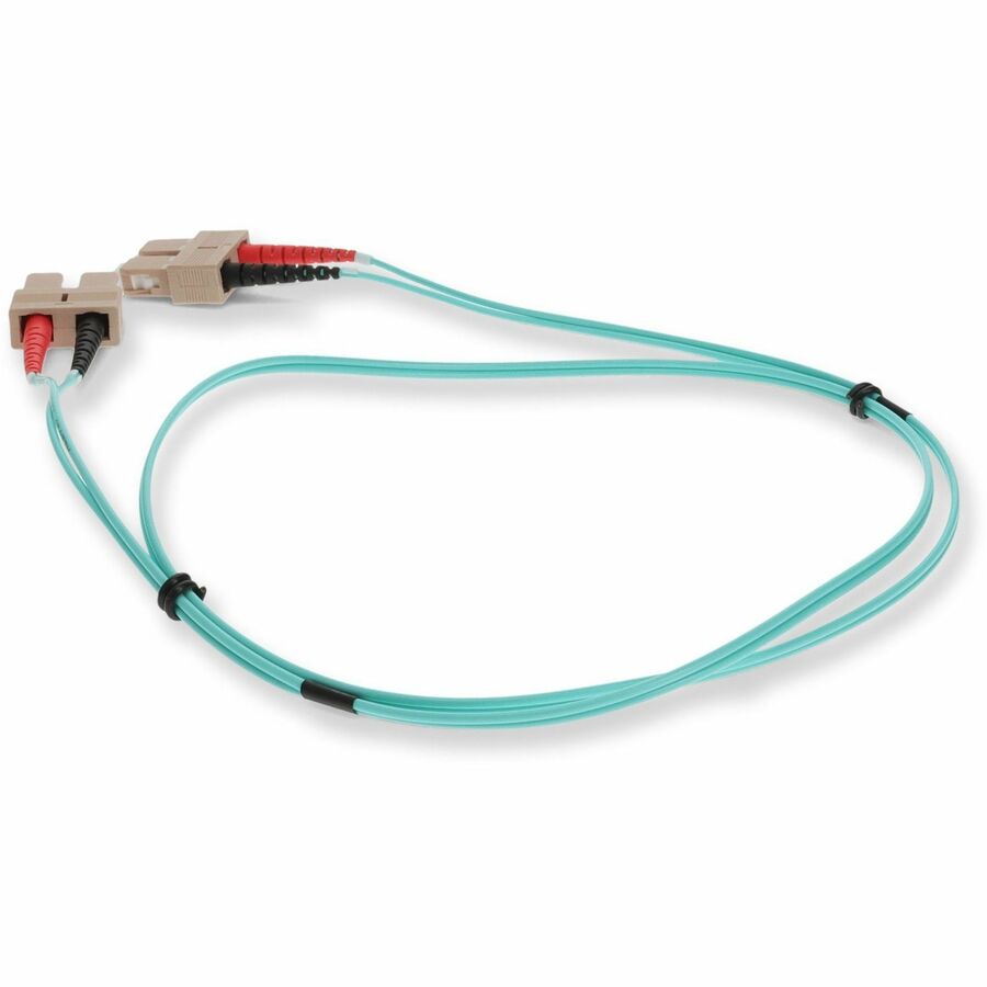 AddOn 1m Laser-Optomized Multi-Mode fiber (LOMM) Duplex SC/SC OM4 Aqua Patch Cable ADD-SC-SC-1M5OM4