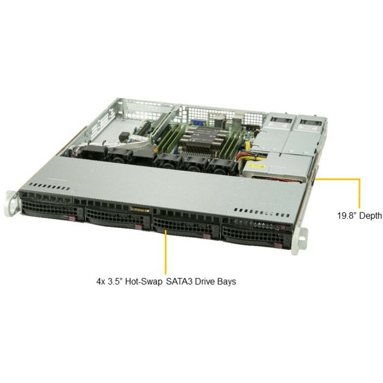 Supermicro SuperServer 5019P-MR Barebone System - 1U Rack-mountable - Socket P LGA-3647 - 1 x Processor Support SYS-5019P-MR