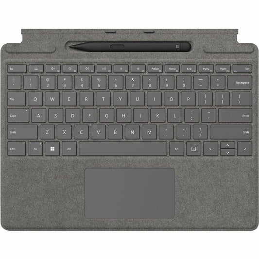 Microsoft Signature Keyboard/Cover Case Microsoft Surface Pro 8, Surface Pro 9, Surface Pro X Tablet, Stylus - Platinum 8X8-00062