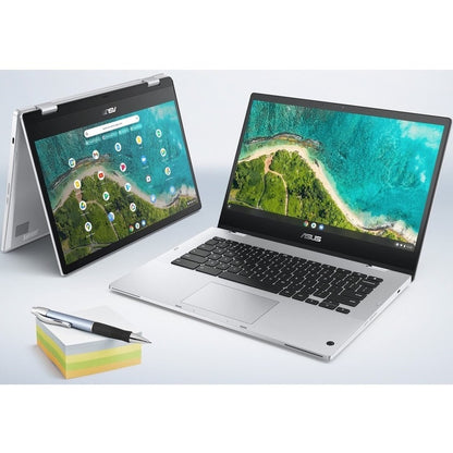 Asus Chromebook Flip CM1 CM1400FXA-DH01T-CA 14" Touchscreen Convertible 2 in 1 Chromebook - Full HD - AMD 3015Ce - 4 GB - 64 GB Flash Memory - Transparent Silver CM1400FXA-DH01T-CA