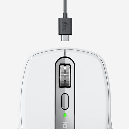 Logitech MX Anywhere 3 for Mac Compact Performance Mouse, Wireless, Comfortable, Ultrafast Scrolling, Any Surface, Portable, 4000DPI, Customizable Buttons, USB-C, Bluetooth, Apple Mac, iPad, Pale Gray 910-005899