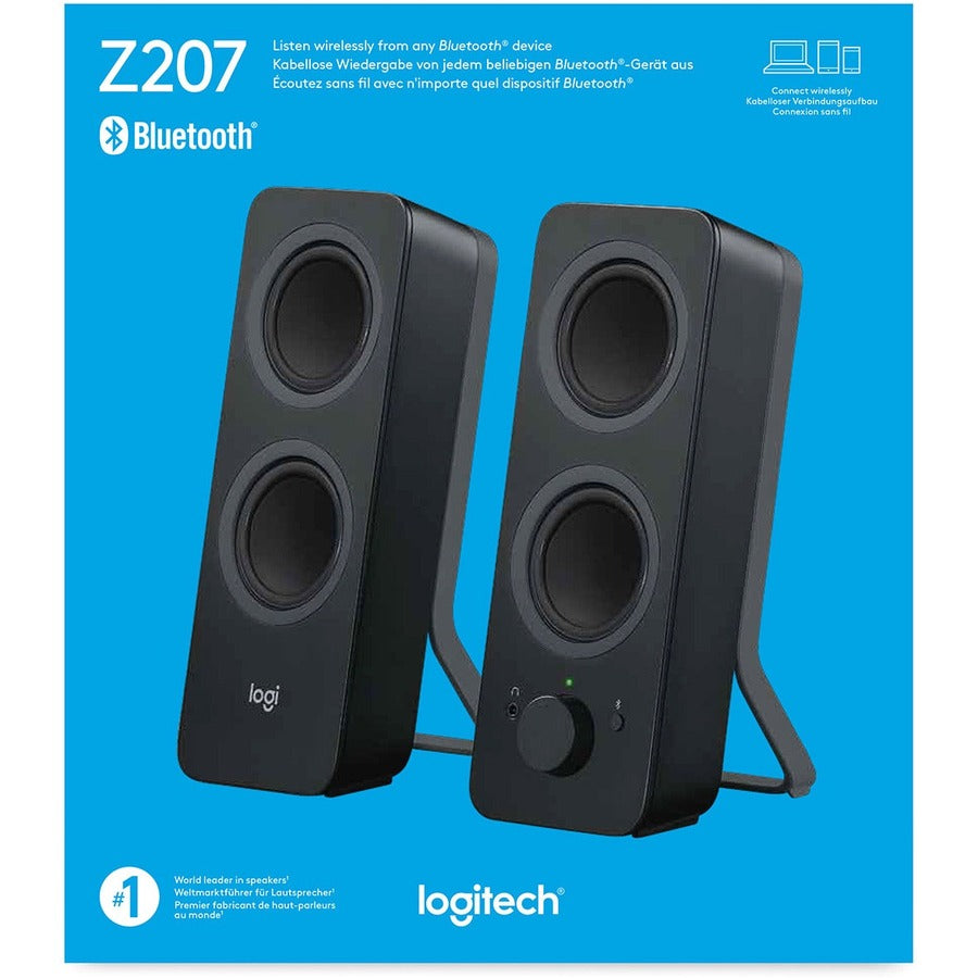 Logitech Z207 Bluetooth Speaker System - 5 W RMS - Black 980-001294