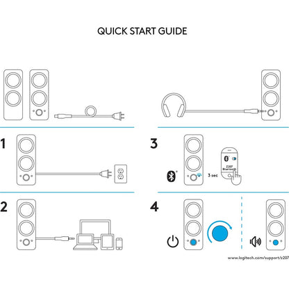 Logitech Z207 Bluetooth Speaker System - 5 W RMS - Black 980-001294