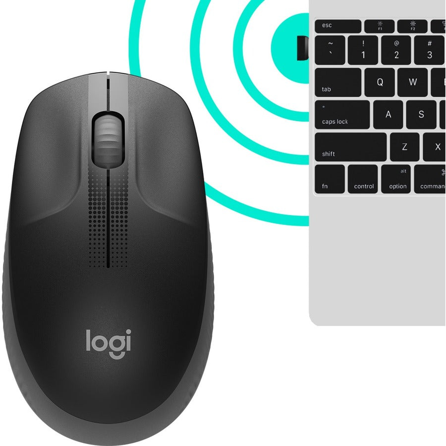 Logitech Wireless Mouse M190 - Full Size Ambidextrous Curve Design, 18-Month Battery with Power Saving Mode, Precise Cursor Control & Scrolling, Wide Scroll Wheel, Thumb Grips (Charcoal) 910-005901