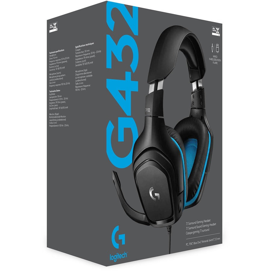 Logitech G432 7.1 Surround Sound Gaming Headset 981-000769