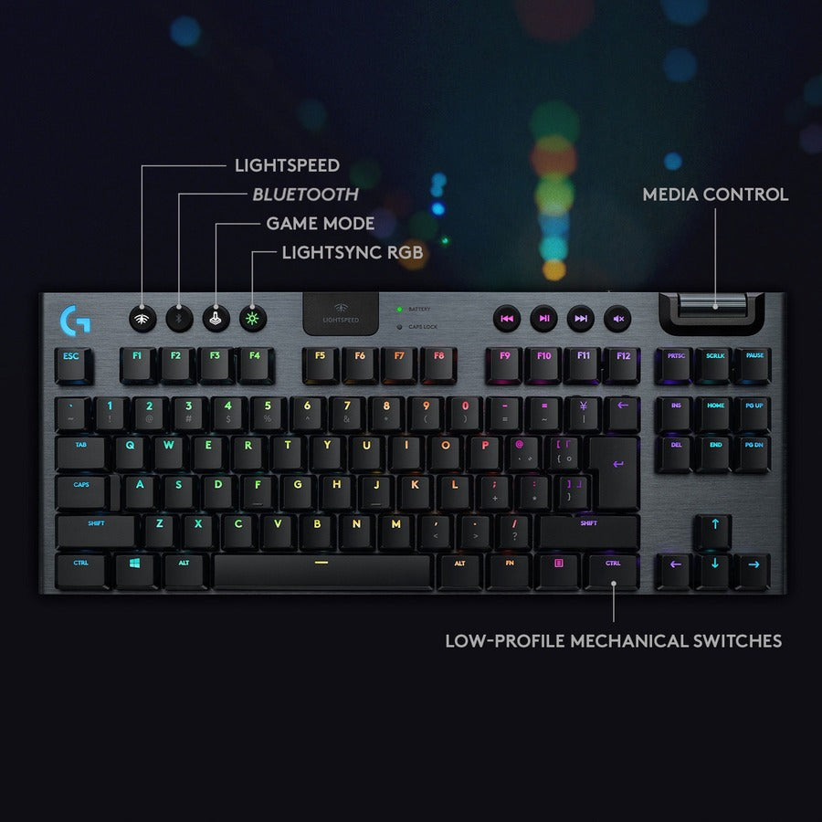 Logitech G915 TKL Tenkeyless Lightspeed Wireless RGB Mechanical Gaming Keyboard 920-009529