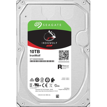 Disque dur Seagate IronWolf ST10000VN000 10 To - 3,5" interne - SATA (SATA/600) - Méthode d'enregistrement magnétique conventionnel (CMR) ST10000VN000