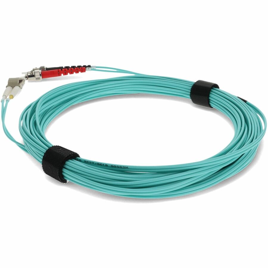 AddOn 9m Laser-optimized Multi-Mode Fiber (LOMM) Duplex ST/LC OM4 Aqua Patch Cable ADD-ST-LC-9M5OM4