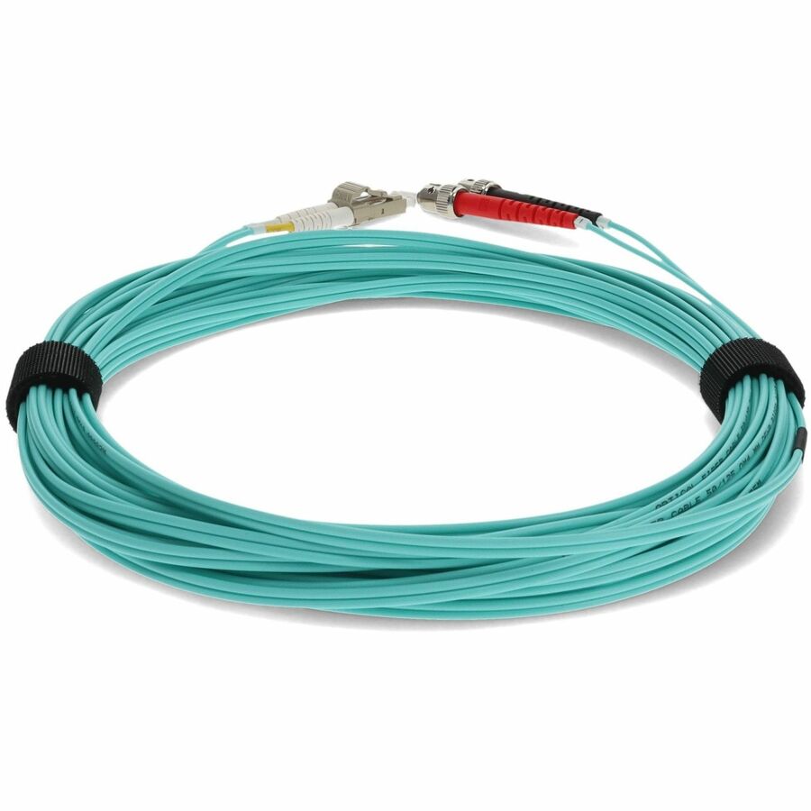 AddOn 9m Laser-optimized Multi-Mode Fiber (LOMM) Duplex ST/LC OM4 Aqua Patch Cable ADD-ST-LC-9M5OM4