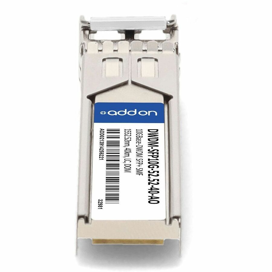 AddOn Cisco DWDM-SFP10G-52.52 Compatible TAA compliant 10GBase-DWDM 100GHz SFP+ Transceiver (SMF; 1552.52nm; 40km; LC; DOM) DWDM-SFP10G-52.52-40-AO