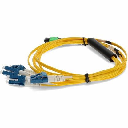 AddOn 10m MPO to 4xLC Duplex Fanout SMF Yellow Patch Cable For Juniper MTP-4LC-S10M-AO