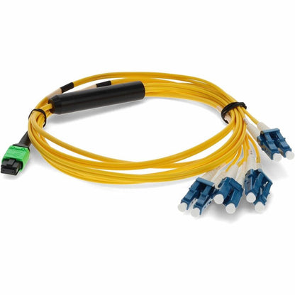 AddOn 10m MPO to 4xLC Duplex Fanout SMF Yellow Patch Cable For Juniper MTP-4LC-S10M-AO