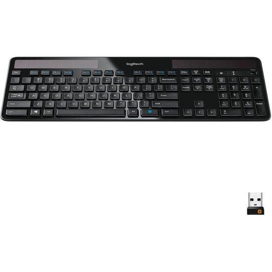 Logitech K750 Wireless Solar Keyboard for Windows, 2.4GHz Wireless with USB Unifying Receiver, Ultra-Thin, Compatible with PC, Laptop 920-002912