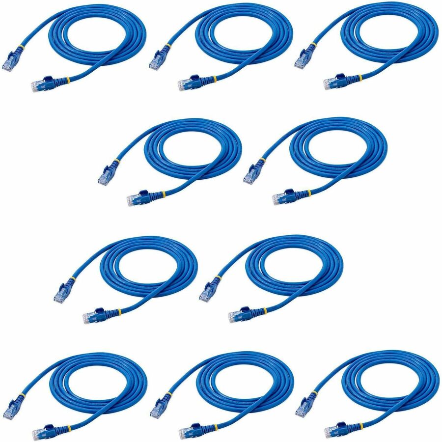 StarTech.com 6 ft. CAT6 Ethernet Cable - 10 Pack - ETL Verified - Blue CAT6 Patch Cord - Snagless RJ45 Connectors - 24 AWG - UTP N6PATCH6BL10PK