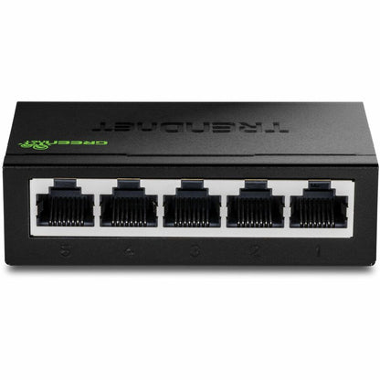 TRENDnet 5-Port Unmanaged Gigabit GREENnet Desktop Metal Switch, Ethernet-Network Switch, 5 x Gigabit Ports, Fanless, 10 Gbps Switching Fabric, Lifetime Protection, Black, TEG-S50g TEG-S50G