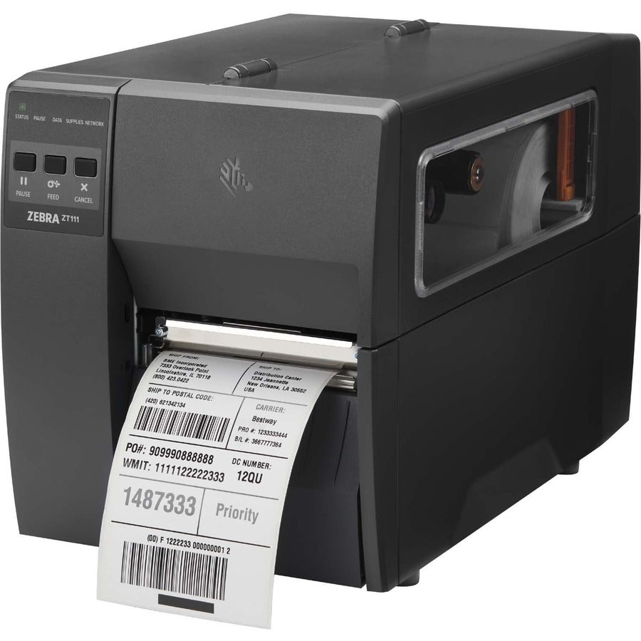 Zebra ZT111 Desktop Direct Thermal Printer - Monochrome - Label Print - Fast Ethernet - USB - USB Host - Serial - Bluetooth - US ZT11143-D01000FZ