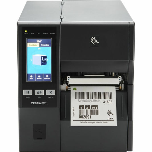 Zebra ZT411 Industrial Direct Thermal/Thermal Transfer Printer - Label Print - USB - Serial - Bluetooth - Wireless LAN ZT41142-T01A000Z