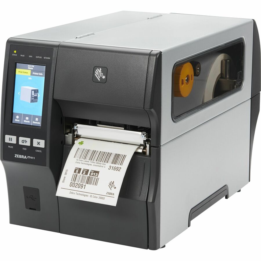 Zebra ZT411 Industrial Direct Thermal/Thermal Transfer Printer - Label Print - USB - Serial - Bluetooth - Wireless LAN ZT41142-T01A000Z