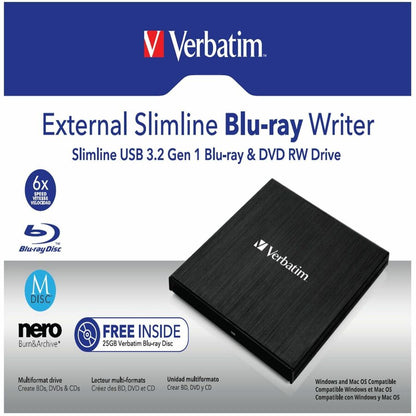 Verbatim Blu-ray Writer - External - Black 43890