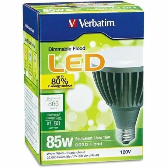 Verbatim BR30 LED Lamp 2700K. 865 Lumens, 85W Halogen Replacement. Dimmable 97797