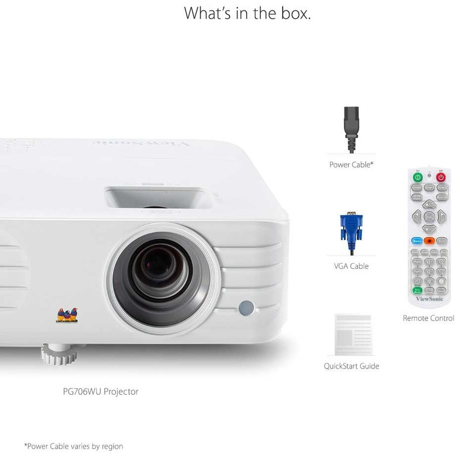 ViewSonic PG706WU DLP Projector - 16:10 - White PG706WU