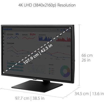 ViewSonic Entertainment VX4381-4K 43" Class 4K UHD LED Monitor - 16:9 - Black VX4381-4K