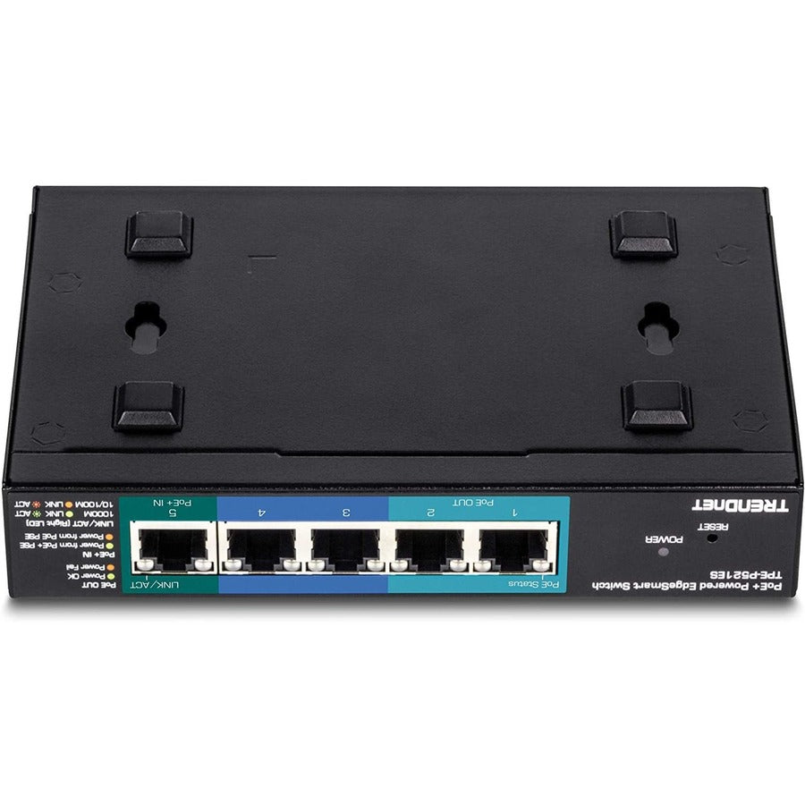 TRENDnet 5-Port Gigabit PoE+ Powered EdgeSmart Switch With PoE Pass Through, 18W PoE Budget, 10Gbps Switching Capacity, Managed Switch, Wall-Mountable, Lifetime Protection, Black, TPE-P521ES TPE-P521ES