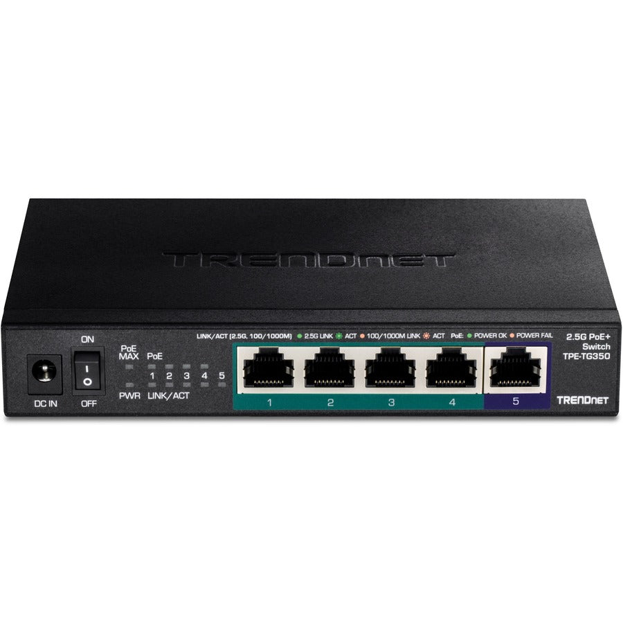 TRENDnet 5-Port Unmanaged 2.5G PoE+ Switch TPE-TG350