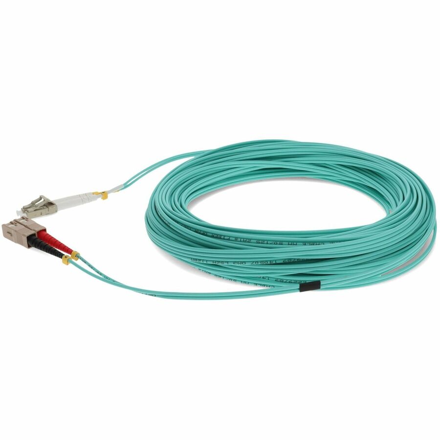 AddOn 15m Laser-Optimized Multi-Mode fiber (LOMM) Duplex SC/LC OM3 Aqua Patch Cable ADD-SC-LC-15M5OM3