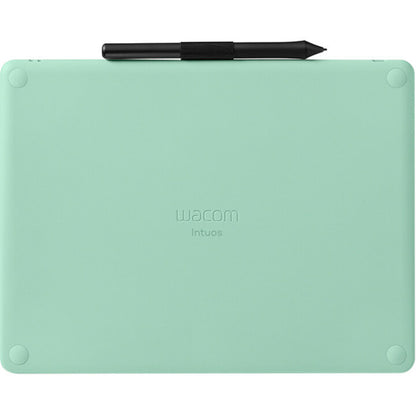 Wacom Intuos Wireless Graphics Drawing Tablet for Mac, PC, Chromebook & Android (medium) with Software Included - Black with Pistachio accent (CTL6100WLE0) CTL6100WLE0