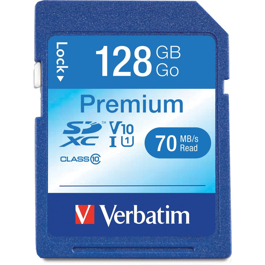 Verbatim 128GB Premium SDXC Memory Card, UHS-I V10 U1 Class 10 44025