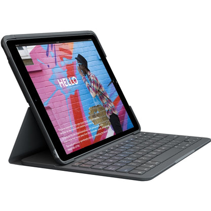 Logitech Slim Folio Keyboard/Cover Case (Folio) iPad (7th Generation), iPad (8th Generation), iPad (9th Generation) Tablet - Graphite 920-009473