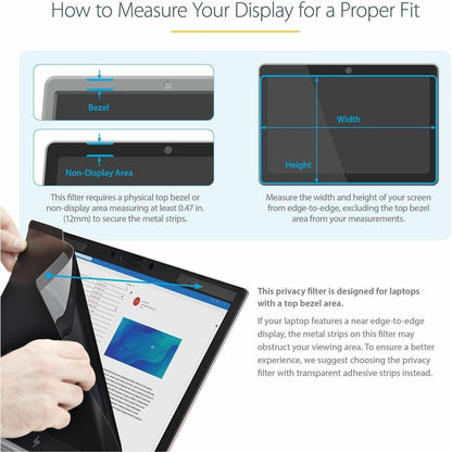 StarTech.com Laptop Privacy Screen for 15.6" Notebook - Removable Magnetic Laptop Security Filter - Blue Light Reducing - Matte/Glossy PRIVSCNLT15