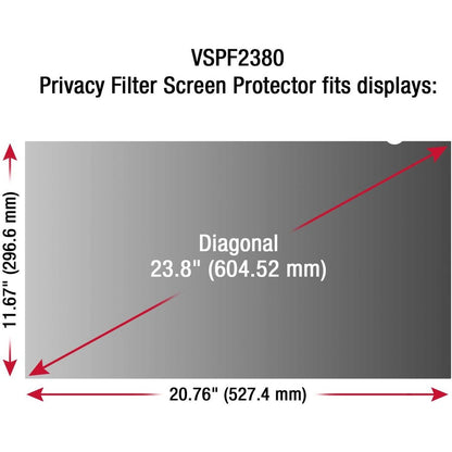 ViewSonic VP-PF-3400 - Privacy Filter Screen Protector Clear, Black VP-PF-3400