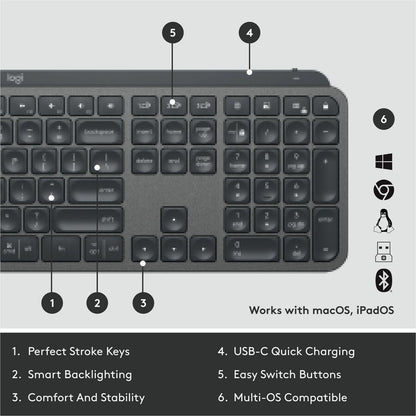 Logitech MX Keys for Business (Graphite) - Brown Box 920-010116