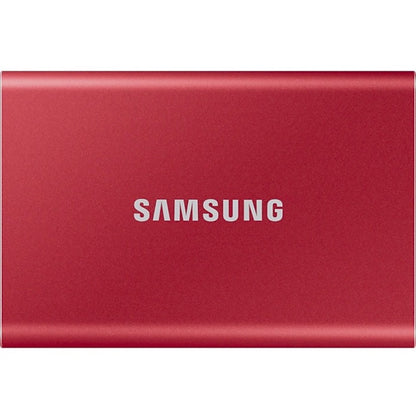 Samsung T7 MU-PC2T0R/AM 2 TB Portable Solid State Drive - External - PCI Express NVMe - Metallic Red MU-PC2T0R/AM