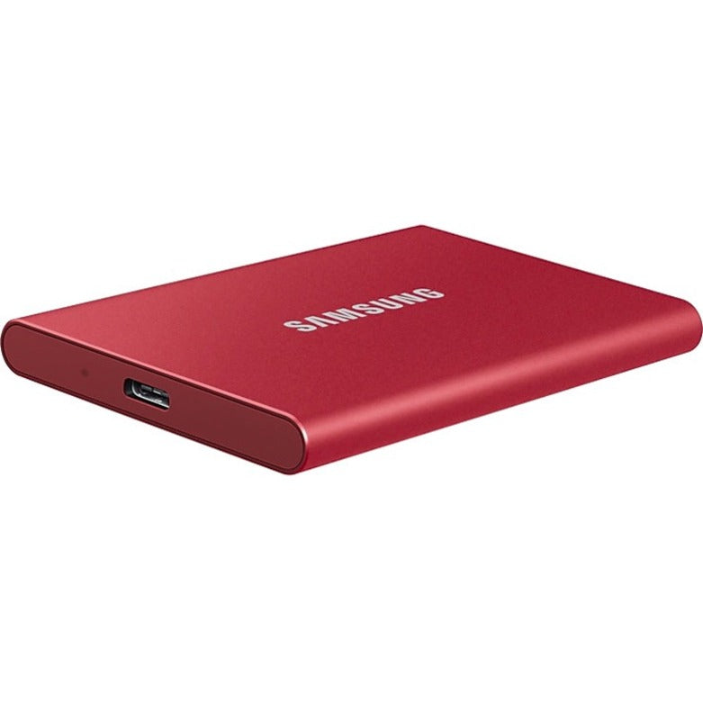 Samsung T7 MU-PC2T0R/AM 2 TB Portable Solid State Drive - External - PCI Express NVMe - Metallic Red MU-PC2T0R/AM