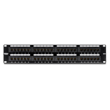 TRENDnet 48-Port Cat6 Unshielded Patch Panel, Wallmount Or Rackmount, Compatible With Cat3,4,5,5e,6 Cabling, For Ethernet, Fast Ethernet, Gigabit Applications, Black, TC-P48C6 TC-P48C6