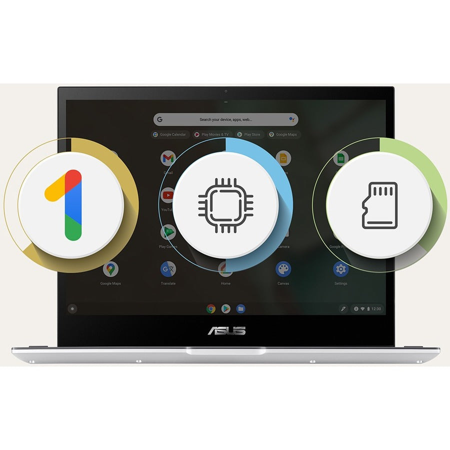 Asus Chromebook Flip CM3 CM3200FM1A-C1-CA 12" Touchscreen Convertible 2 in 1 Chromebook - HD - Octa-core (ARM Cortex A76 + Cortex A55) - 4 GB - 64 GB Flash Memory - Silver, Mineral Gray CM3200FM1A-C1-CA