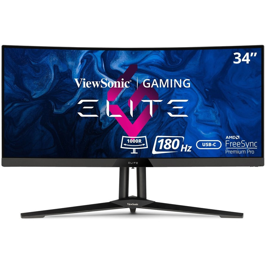 ViewSonic Gaming XG340C-2K 34" Class UWQHD Curved Screen Gaming LED Monitor - 21:9 - Black XG340C-2K