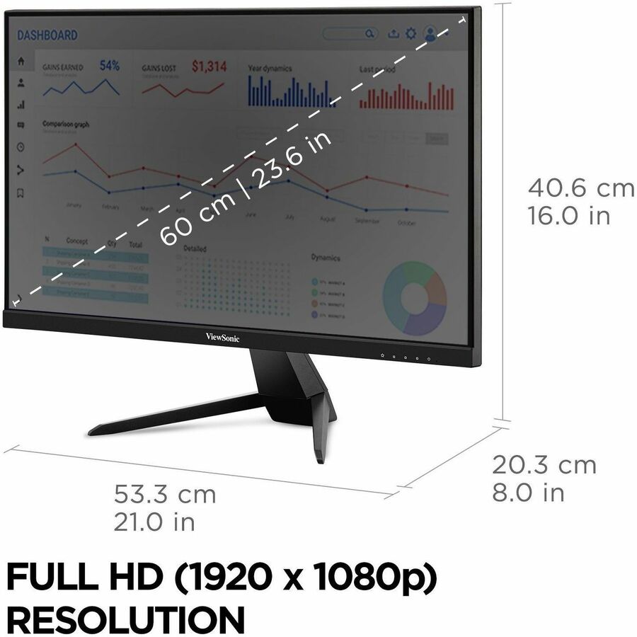 ViewSonic VX2467U 24" Class Full HD LED Monitor - 16:9 - Black VX2467U