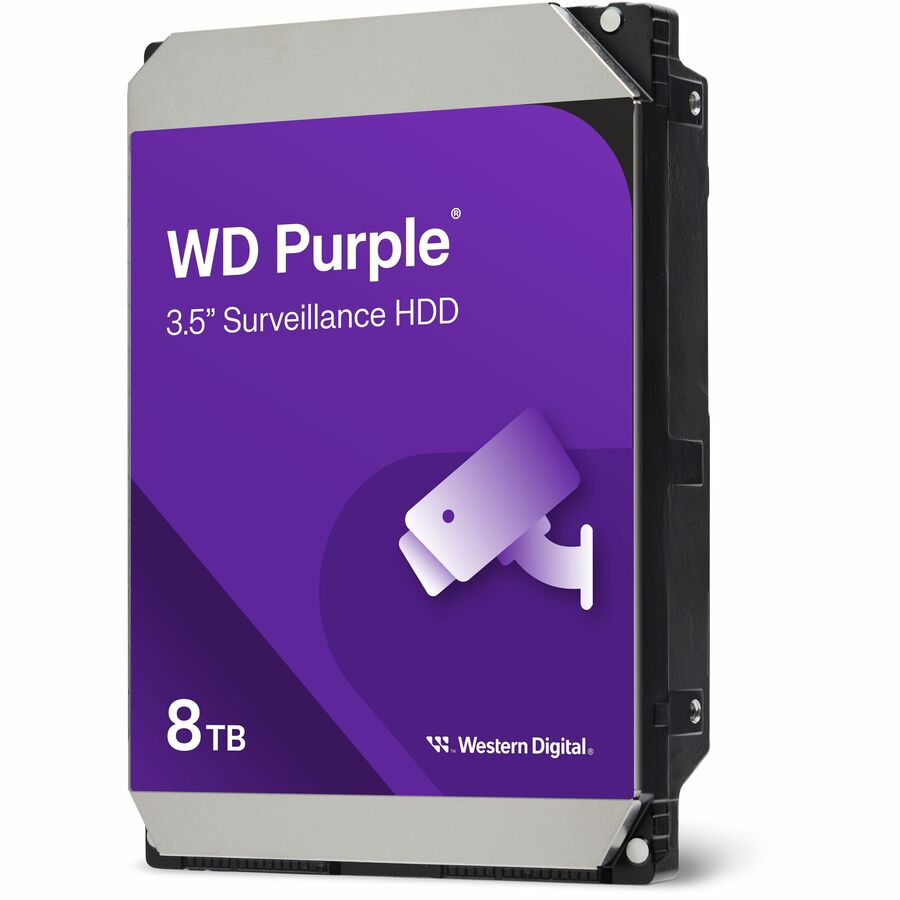 WD Purple WD85PURZ 8 TB Hard Drive - 3.5" Internal - SATA (SATA/600) - Conventional Magnetic Recording (CMR) Method WD85PURZ