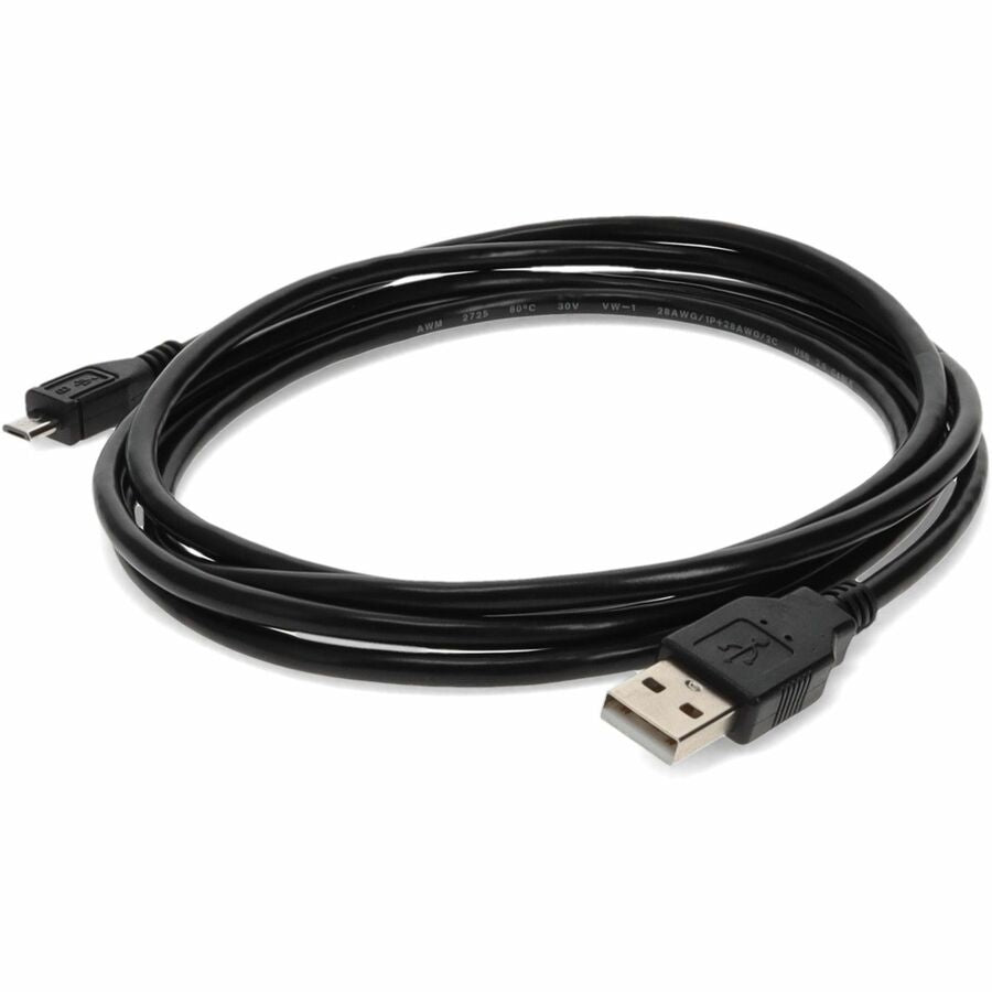 AddOn 4.57m (15.00ft) USB 2.0 (A) Male to Micro-USB (B) Male Black Cable USB2MICROUSB15