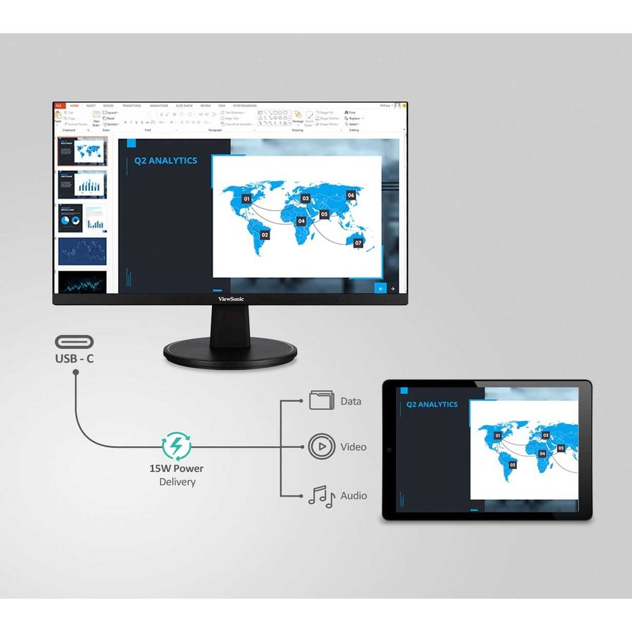 ViewSonic Value VA2447-MHU 24" Class Full HD LED Monitor - 16:9 - Black VA2447-MHU